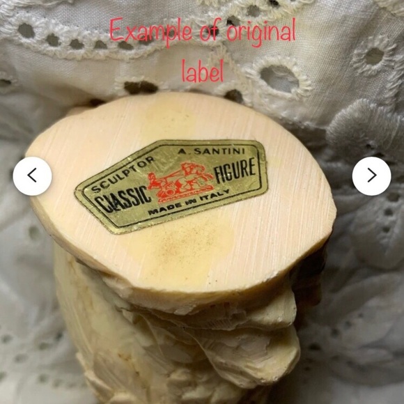 Vtg Italian Owl Sculpture by A. Santini - Picture 12 of 12